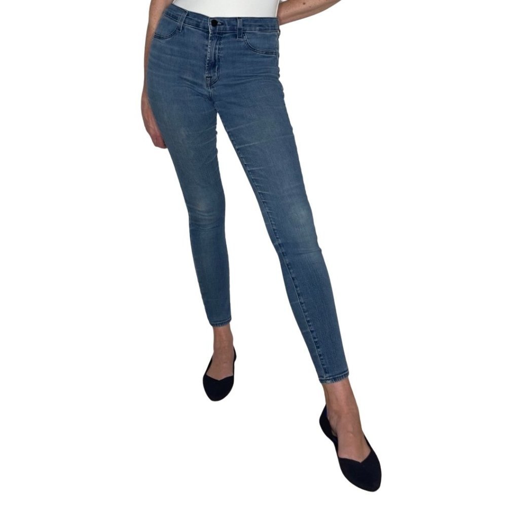 J Brand Skinny Mid Rise Capri Cropped Jeans Dark Vintage Wash Size 28